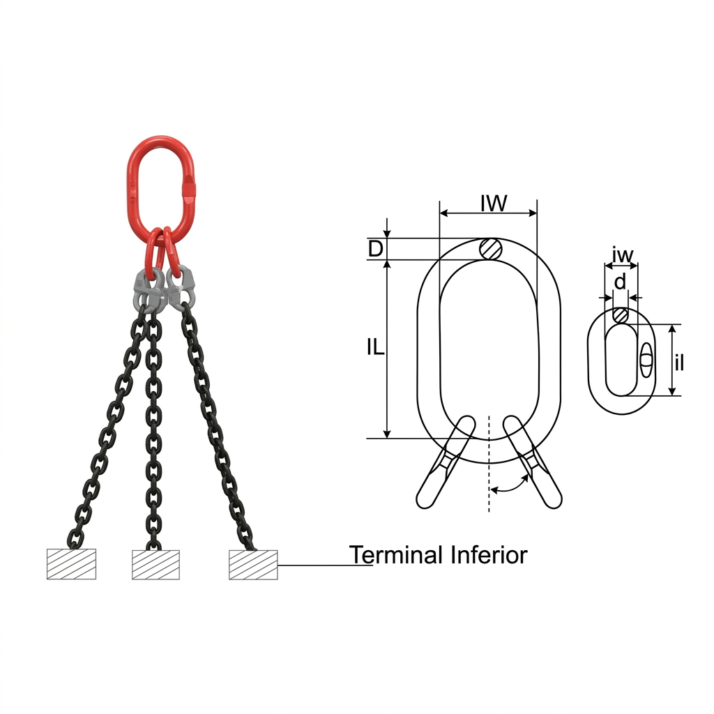 Linga de Corrente 3 Pernas Grau 10